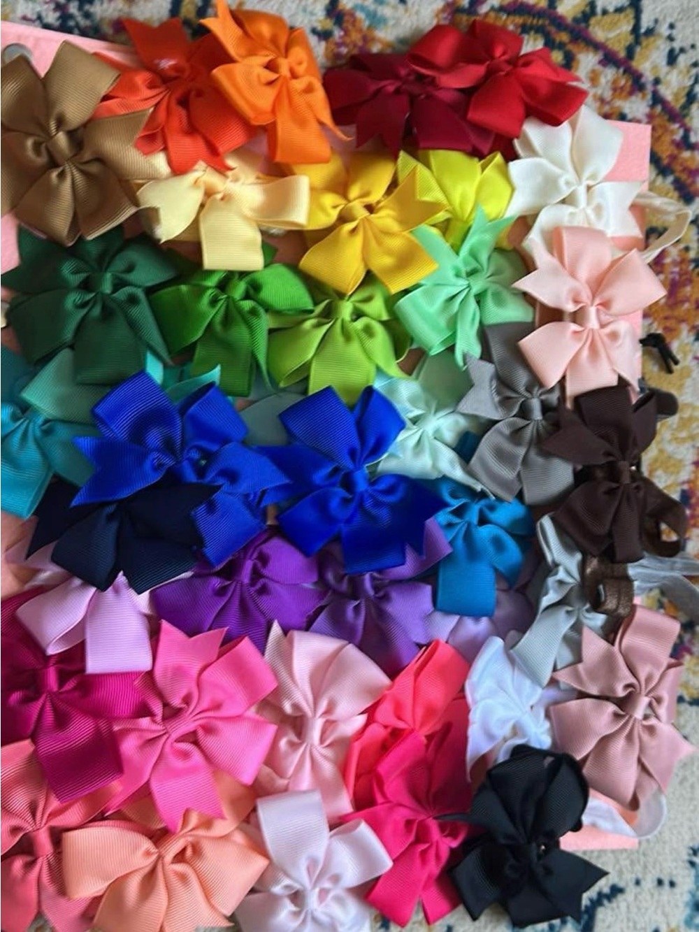 Assorted Kids Ribbon Hair Bows - Multicolor Pack